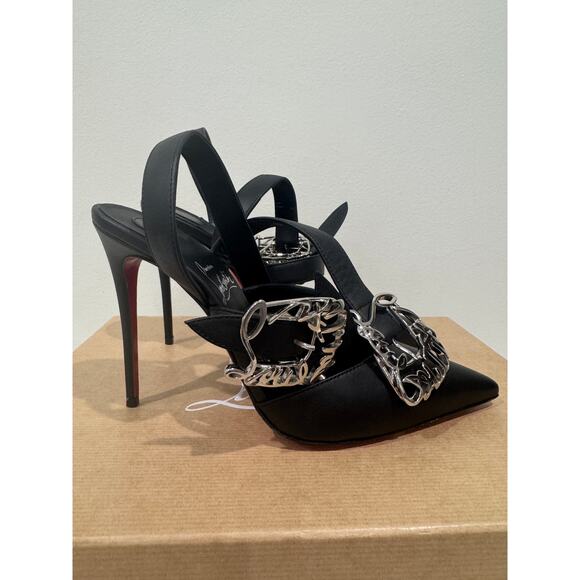 CHRISTIAN LOUBOUTIN 37 Giddylina 100 buckle-embellished leather pumps$1,495 - Picture 8 of 9